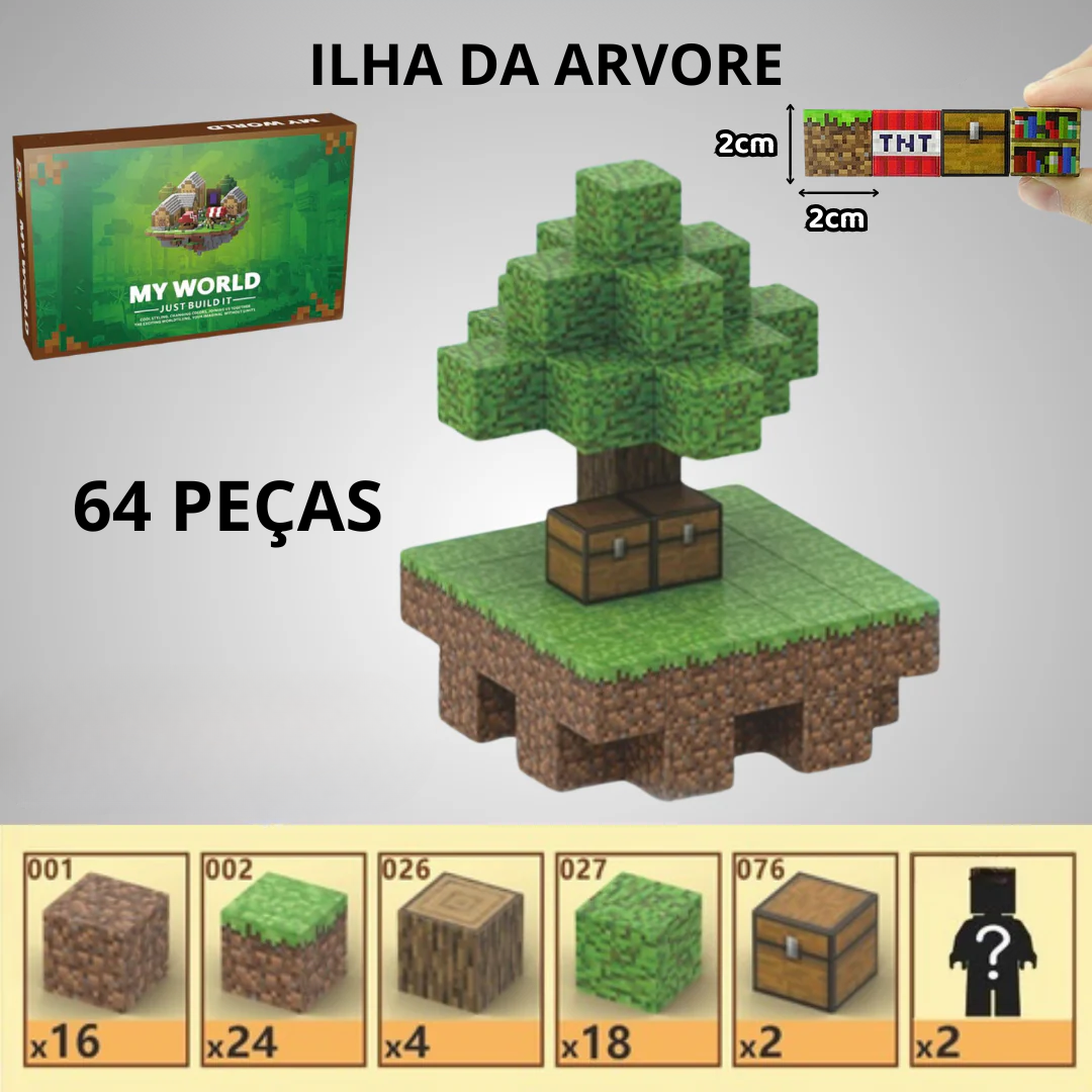 Blocos de Construção Magnética Minecraft - 38 / 48 / 64 peças
