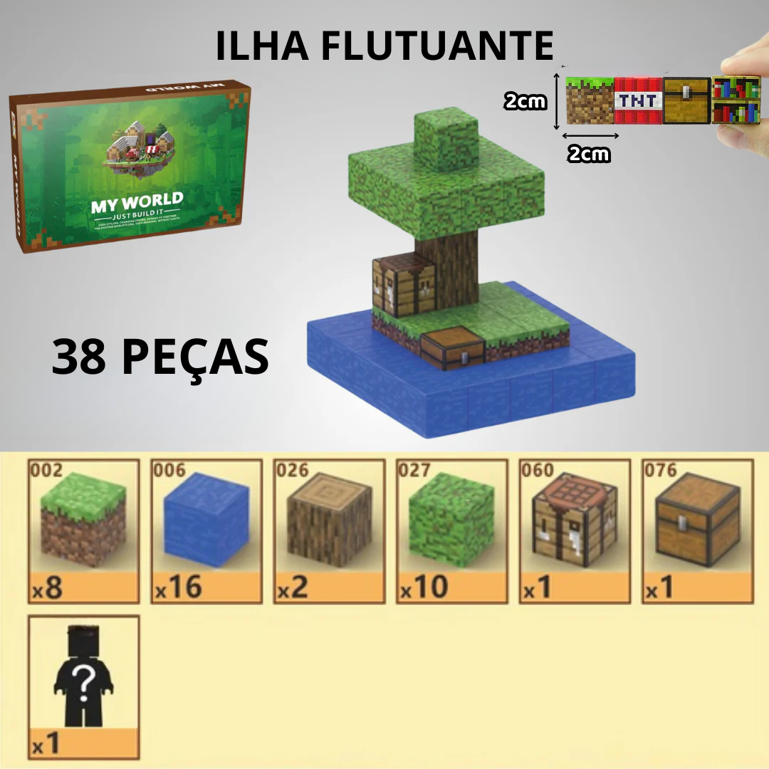 Blocos de Construção Magnética Minecraft - 38 / 48 / 64 peças