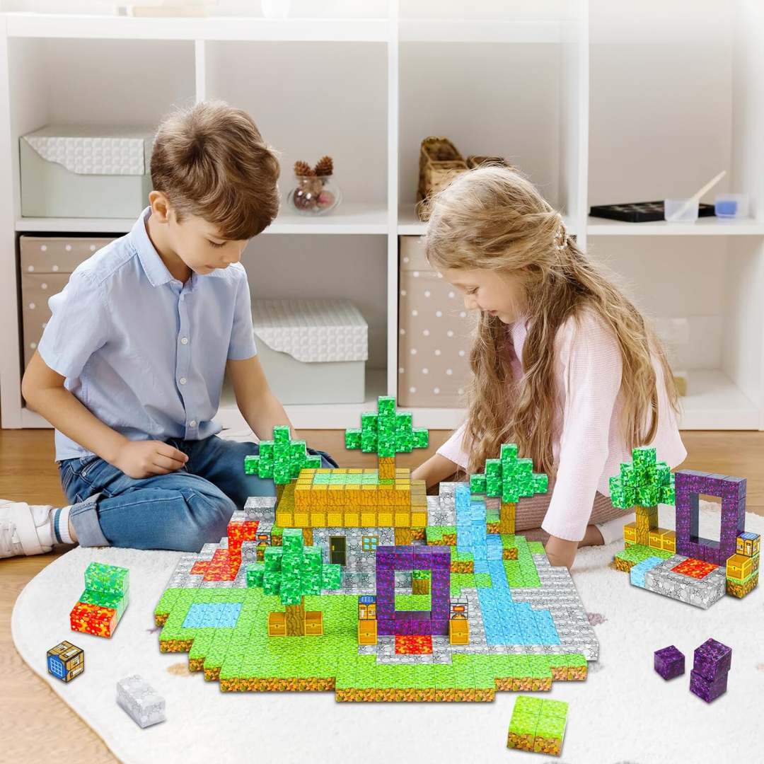 Portal do Nether Minecraft + 6 Bonecos Exclusivos - 32 / 48 / 77 Peças