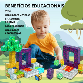 Portal do Nether Minecraft + 6 Bonecos Exclusivos - 32 / 48 / 77 Peças
