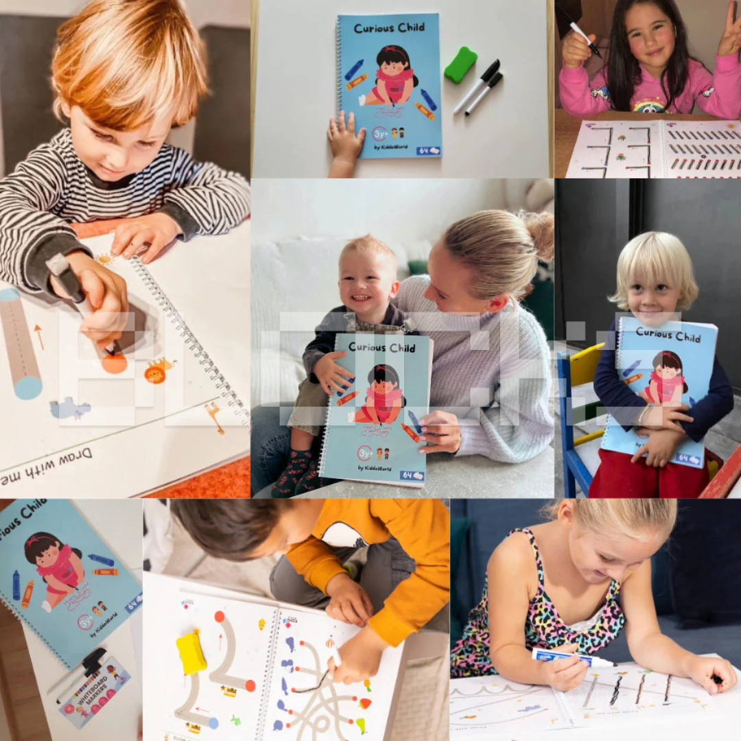 Caderno de Atividades Montessori: Prática de Escrita com Linhas, Números e Padrões (Indicado para +2 a 8 anos)