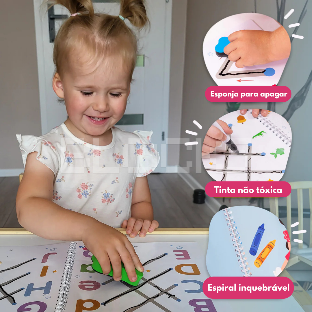 Caderno de Atividades Montessori: Prática de Escrita com Linhas, Números e Padrões (Indicado para +2 a 8 anos)