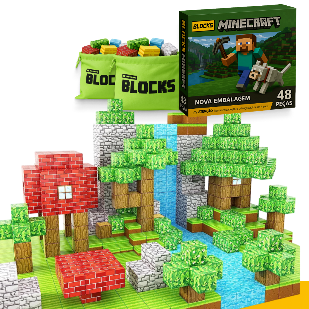 Esquenta Dia das Crianças Minecraft - 40 peças (+5 Bonecos de BRINDE Hoje)