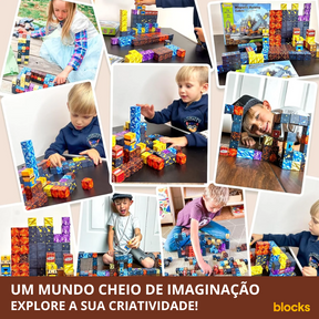 Blocos de Construção Minecraft (Edição Minas de Diamantes) - 53 / 62 / 91 Blocos (+5 Bonecos)