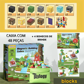 Portal do Nether Minecraft + 6 Bonecos Exclusivos - 32 / 48 / 77 Peças
