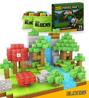 Blocos de Construção Magnética - 48/64/75 peças [+5 Bonecos GRÁTIS™]