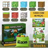 Esquenta Dia das Crianças Minecraft - 48/64/75 peças [+5 Personagens GRÁTIS]
