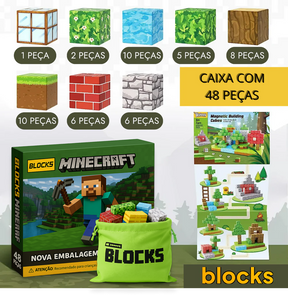Esquenta Dia das Crianças Minecraft - 48/64/75 peças [+5 Personagens GRÁTIS]
