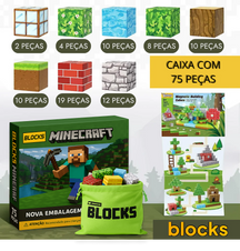 Blocos de Construção Magnética - 48/64/75 peças e [+3 Chaveiros GRÁTIS]